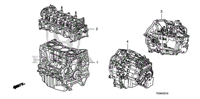 ENGINE/ENGINE ASSY. - TRANSMISSION ASSY. (L4) for 2010 Honda ACCORD COUPE #1