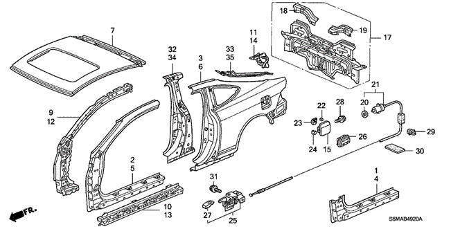 RSX OUTER PANEL - REAR PANEL (PLASMA STYLE PANEL)