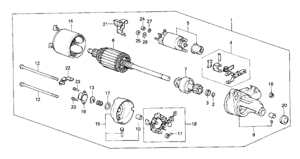 ENGINE/STARTER MOTOR (0.8 KW/ND) for 1987 Honda CRX #1