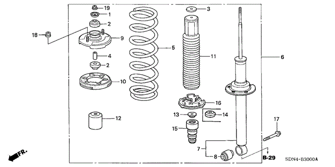 CHASSIS/REAR SHOCK ABSORBER for 2003 Honda ACCORD COUPE #1