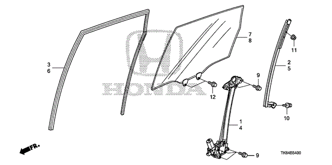 BODY / AIR CONDITIONING/REAR DOOR GLASS - REGULATOR for 2010 Honda FIT #1