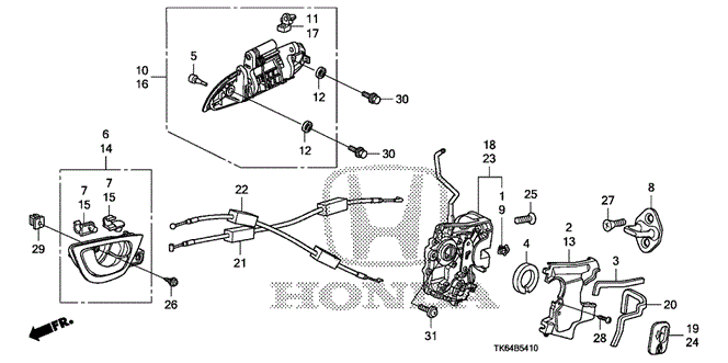 BODY / AIR CONDITIONING/REAR DOOR LOCKS - OUTER HANDLE for 2010 Honda FIT #1