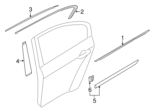 K900 EXTERIOR TRIM - REAR DOOR
