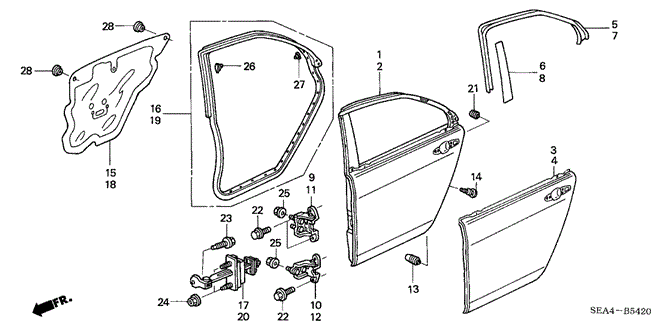TSX SEDAN REAR DOOR PANELS