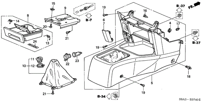 INTERIOR / BUMPER/CONSOLE (MT) for 2003 Honda CR-V #1