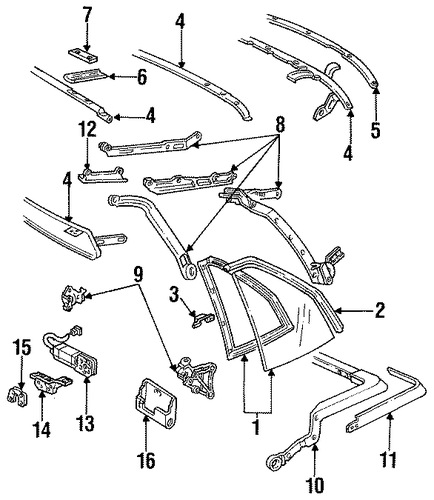 Allante FOLDING TOP HARDWARE