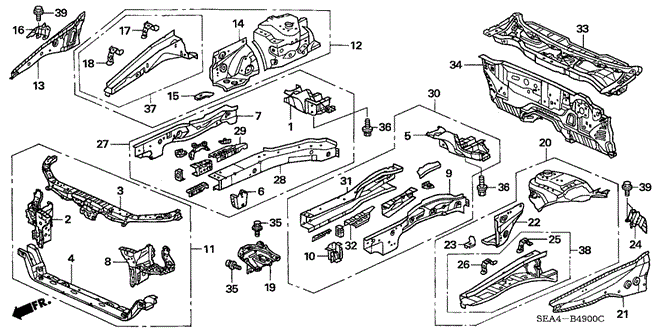 TSX SEDAN FRONT BULKHEAD - DASHBOARD