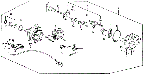 ENGINE/DISTRIBUTOR (HITACHI) for 1988 Honda ACCORD COUPE #1