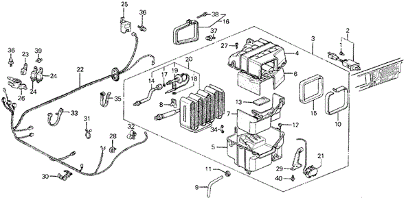 BODY / AIR CONDITIONING/A/C UNIT (SANDEN) for 1985 Honda CIVIC SEDAN #1