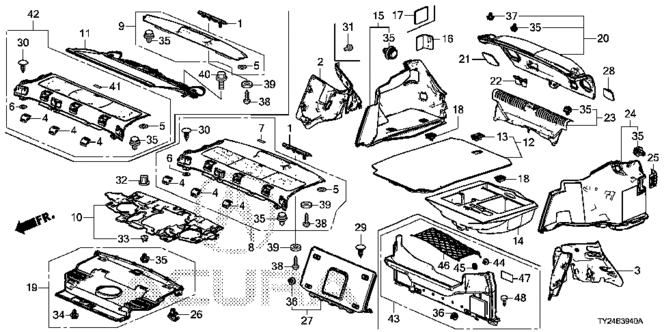 INTERIOR / BUMPER/REAR TRAY - TRUNK LINING for 2014 Acura RLX #1