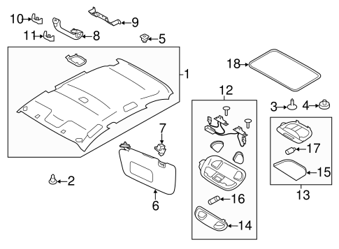 Impreza INTERIOR TRIM - ROOF