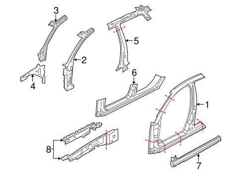 A4 Quattro CENTER PILLAR & ROCKER 2