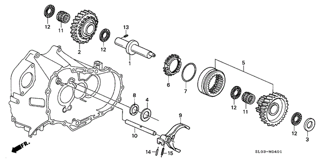 NSX 5MT REVERSE GEAR SHAFT