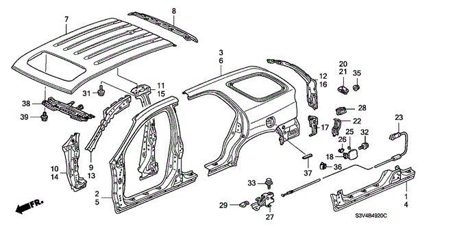 MDX OUTER PANEL - ROOF PANEL (PLASMA STYLE PANEL)