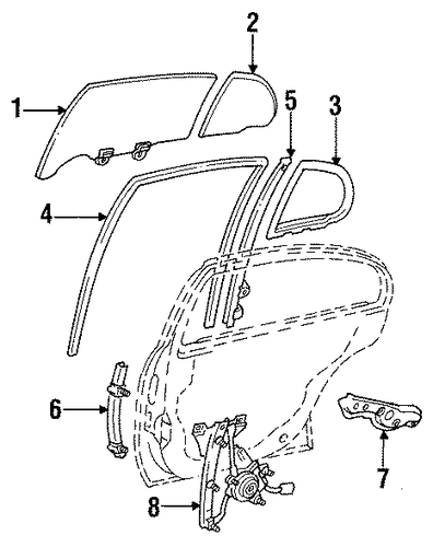 GS300 GLASS - REAR DOOR