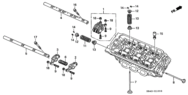 ENGINE/VALVE - ROCKER ARM (RR.) (V6) for 2001 Honda ACCORD COUPE #1