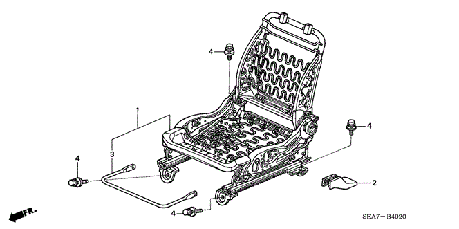 TSX SEDAN FRONT SEAT COMPONENTS (R.)