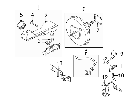 CX-9 MASTER CYLINDER - COMPONENTS ON DASH PANEL