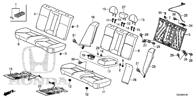 INTERIOR / BUMPER/REAR SEAT (TACHI-S/SETEX/TTM) for 2013 Honda ACCORD SEDAN #1