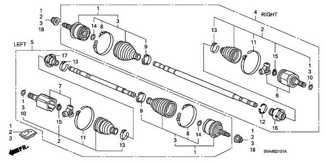 CIVIC COUPE DRIVESHAFT (1.8L) (AT)