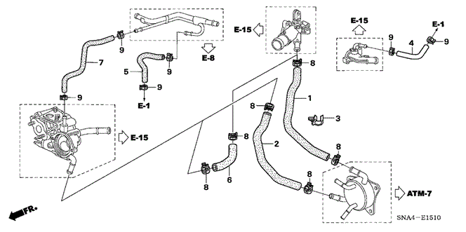 CIVIC SEDAN WATER HOSE (1.8L)