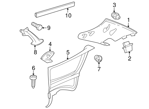 CL55 AMG INTERIOR TRIM - QUARTER PANELS