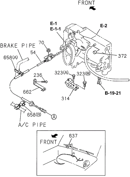 CHASSIS/ACCELERATOR PEDAL - CABLES (DX) for 1996 Honda PASSPORT #1