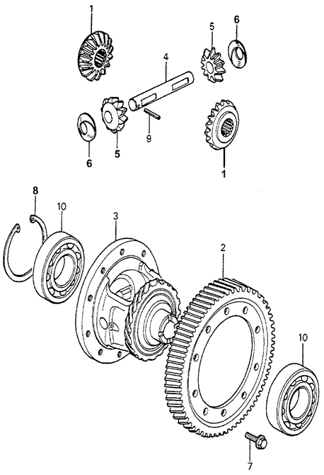 TRANSMISSION - MANUAL/MT DIFFERENTIAL GEAR for 1983 Honda ACCORD SEDAN #1