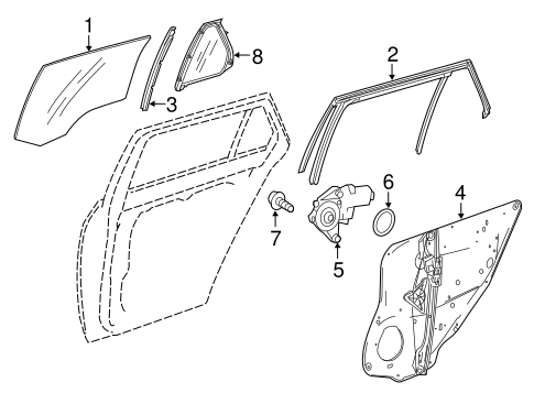 E350 GLASS - REAR DOOR