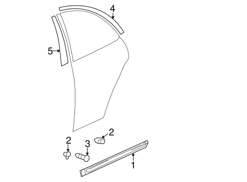Elantra EXTERIOR TRIM - REAR DOOR 2