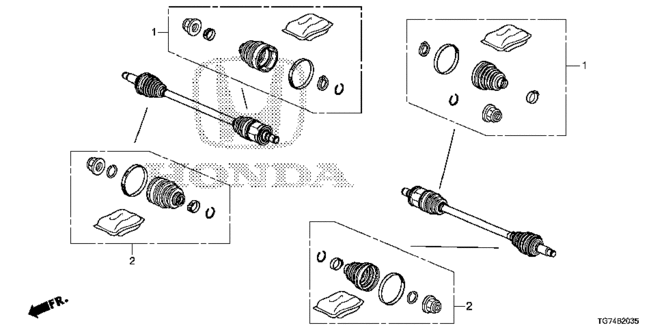 PILOT REAR DRIVESHAFT SET SHORT PARTS