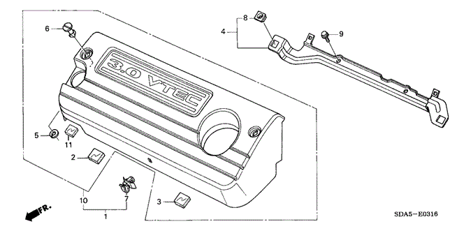 ENGINE/ENGINE COVER (V6) for 2003 Honda ACCORD SEDAN #1