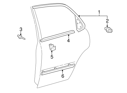 Camry EXTERIOR TRIM - REAR DOOR
