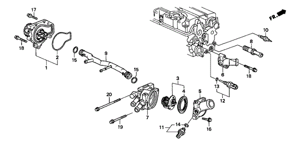 INTEGRA HATCHBACK WATER PUMP - SENSOR (3)