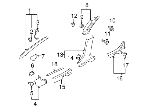 Lancer INTERIOR TRIM - PILLARS