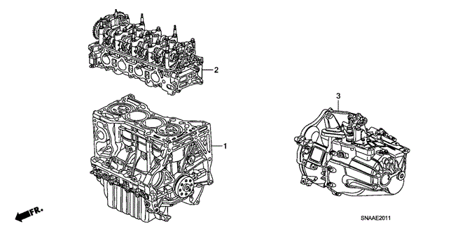 CIVIC SEDAN ENGINE ASSY. - TRANSMISSION ASSY. (2.0L)
