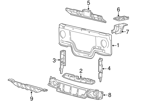 E-150 Econoline Club Wagon RADIATOR SUPPORT