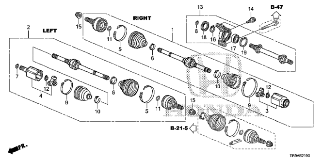 CIVIC SEDAN DRIVESHAFT - HALF SHAFT (1.8L) (MT)