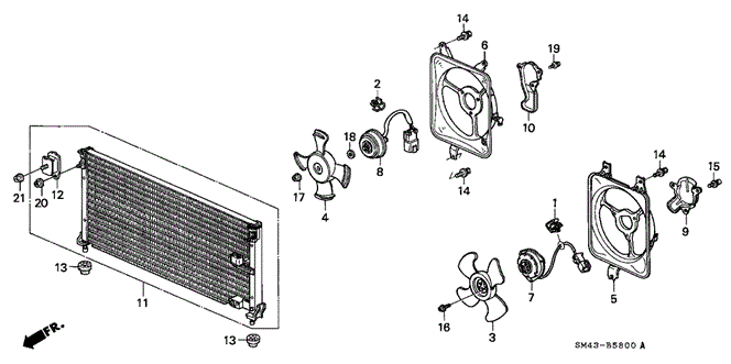 BODY / AIR CONDITIONING/A/C AIR CONDITIONER (CONDENSER) for 1993 Honda ACCORD SEDAN #1