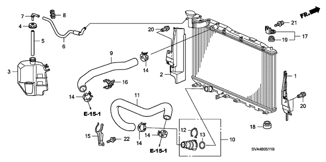 CIVIC COUPE RADIATOR HOSE - RESERVE TANK (2.0L)