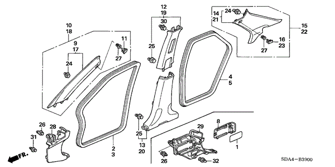 INTERIOR / BUMPER/PILLAR GARNISH for 2003 Honda ACCORD SEDAN #1