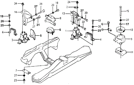 BODY / AIR CONDITIONING/ENGINE MOUNT for 1978 Honda ACCORD HATCHBACK #1