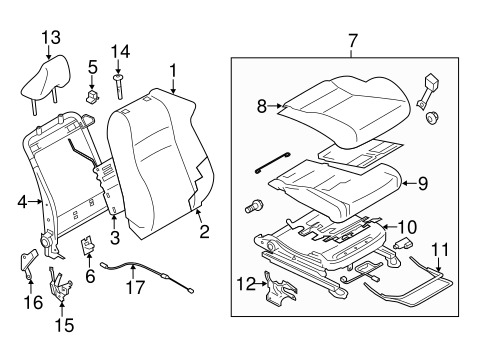 FR-S FRONT SEAT COMPONENTS