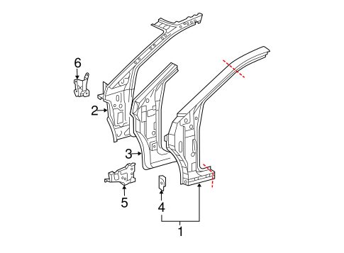 RX350 HINGE PILLAR