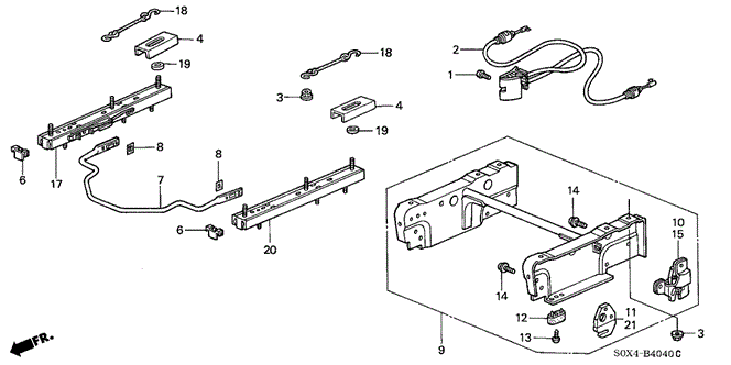 INTERIOR / BUMPER/MIDDLE SEAT COMPONENTS (R.) (CAPTAIN) for 2000 Honda ODYSSEY #1