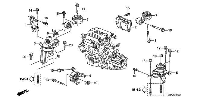 CIVIC SEDAN ENGINE MOUNTS (2.0L) (MT)