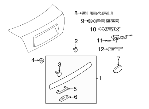 Impreza EXTERIOR TRIM - TRUNK