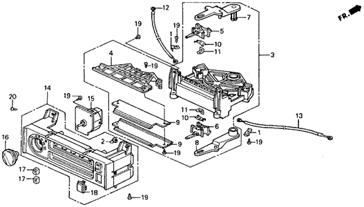ELECTRICAL / EXHAUST / HEATER / FUEL/HEATER CONTROL (LEVER) for 1991 Honda ACCORD COUPE #1