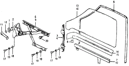 BODY / AIR CONDITIONING/DOOR WINDOW for 1978 Honda ACCORD HATCHBACK #1