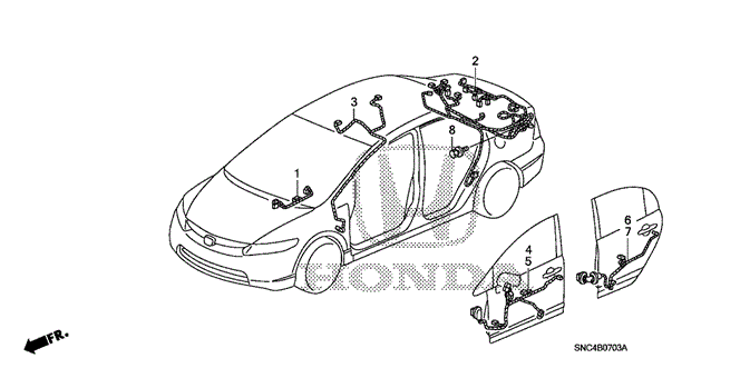 ELECTRICAL / EXHAUST / HEATER / FUEL/WIRE HARNESS (4) for 2010 Honda CIVIC HYBRID #1